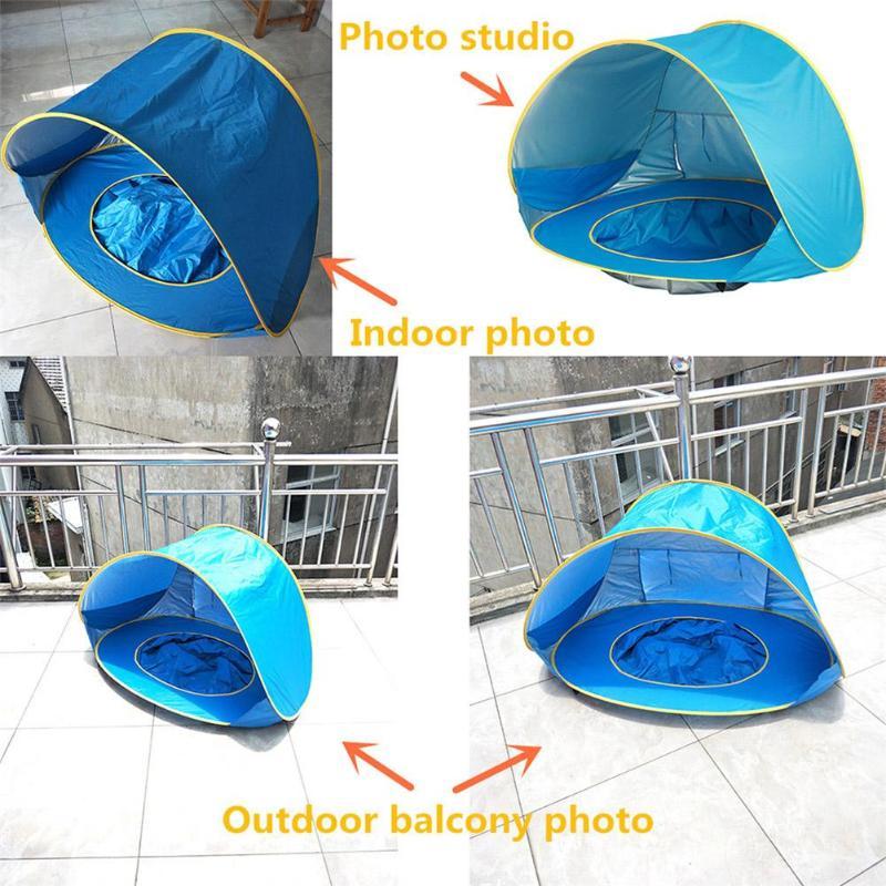 Tente de plage pour bébé Piscine d’ombrage portable Protection UV Abri solaire pour nourriTente de plage pour bébé Piscine d'ombrage portable Protection UV Abri solaire pour nourrissons Jouets d'extérieur Piscine pour enfants Tente de maison de jeu Jouets