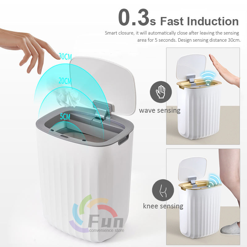 Poubelle intelligente avec couvercle pour chambre à couchePoubelle intelligente avec couvercle pour chambre à coucher et salon Boîte de rangement de cuisine Poubelle Induction Petite boîte de voiture Poubelle intelligente automatique Poubelle intelligente