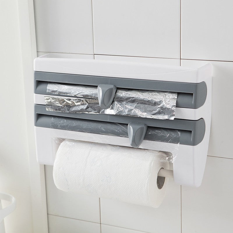 Distributeur de support de rouleau de cuisine 4 en 1 Papier de soie d’emballage de film de cuisine 4 en Distributeur de support de rouleau de cuisine 4 en 1 Papier de soie d'emballage de film de cuisine 4 en 1 Distributeur de support de rouleau de cuisine