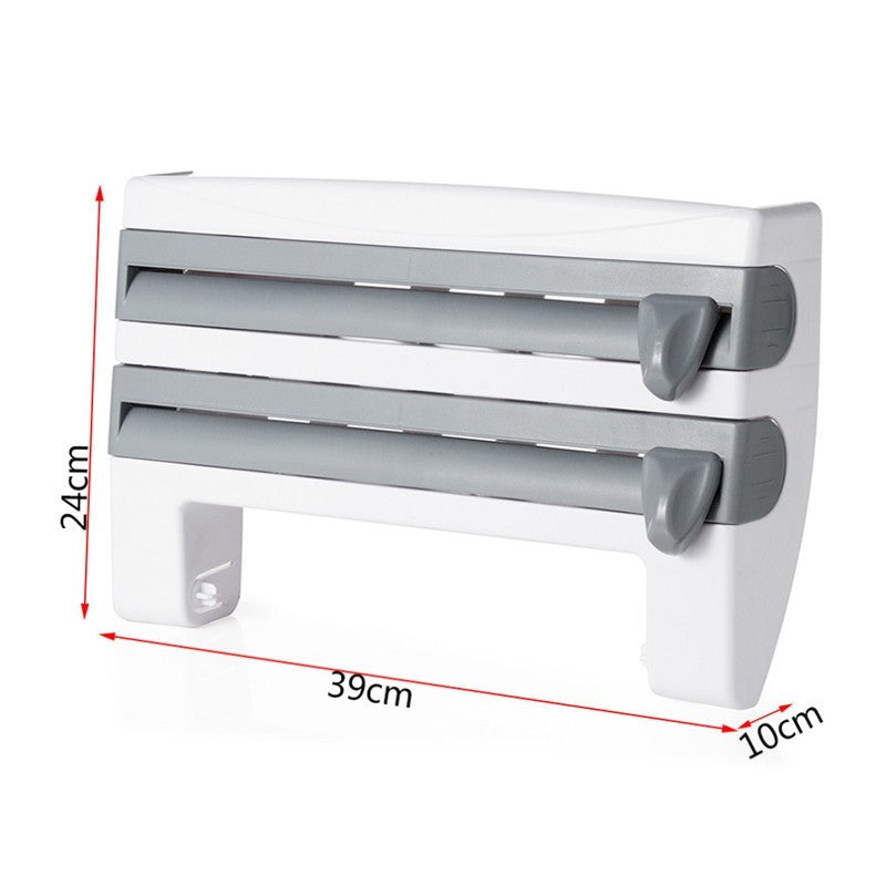 Distributeur de support de rouleau de cuisine 4 en 1 Papier de soie d’emballage de film de cuisine 4 en Distributeur de support de rouleau de cuisine 4 en 1 Papier de soie d'emballage de film de cuisine 4 en 1 Distributeur de support de rouleau de cuisine