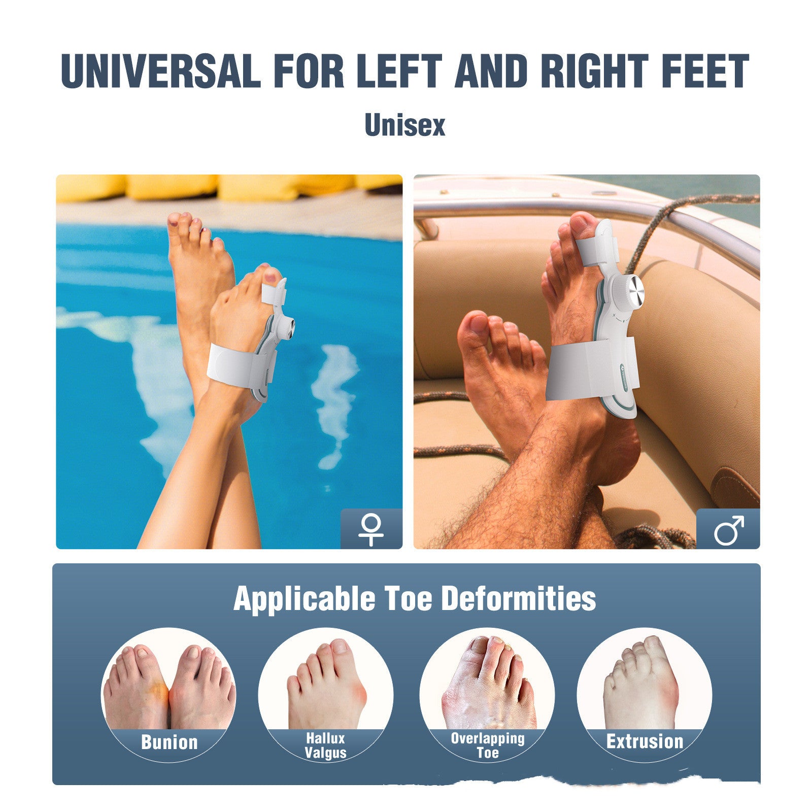 Nouvelle correction à 3 panneaux pour hommes et femmes de degrés variés de l’orthothèse du valgus du pouce