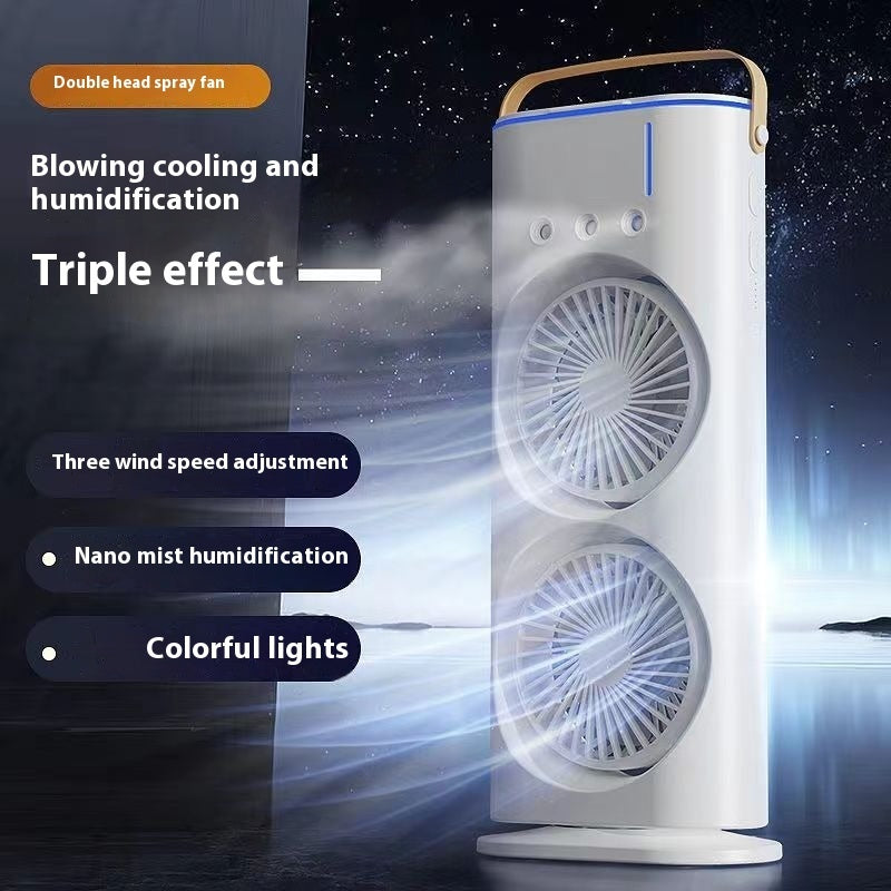Ventilateur de refroidissement par pulvérisation à double tête à trois trous