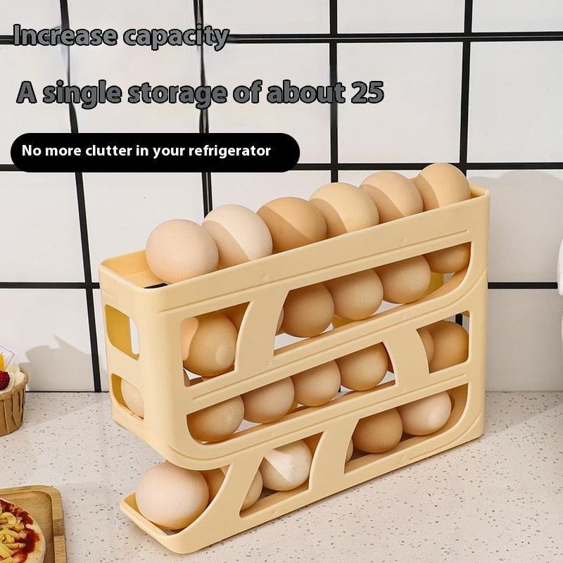 Boîte de rangement pour œufs roulants Boîte de rangement pour œufs à porte latérale du réfrigérateur