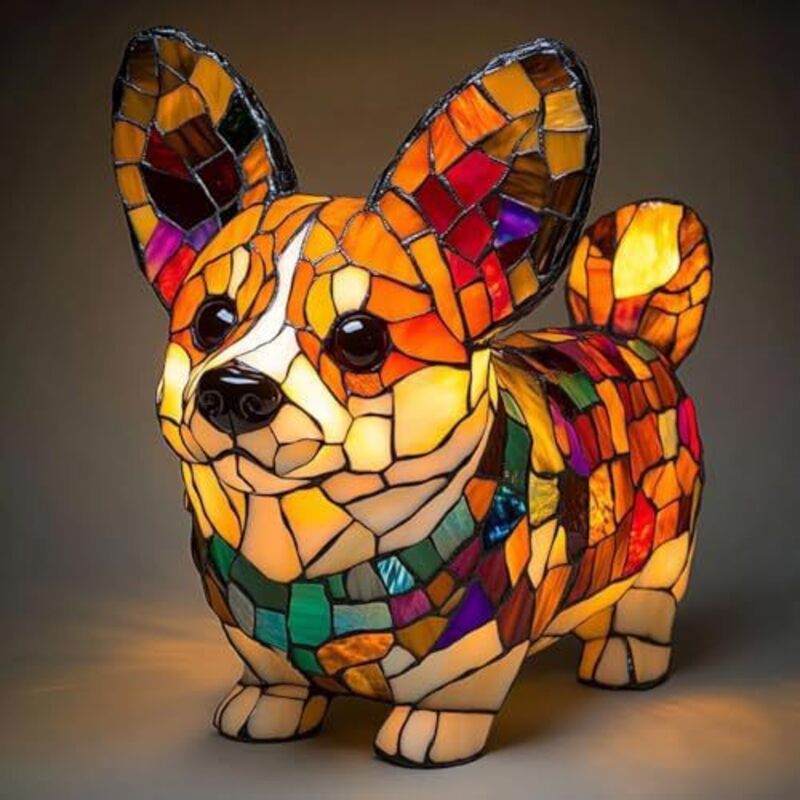 Veilleuse LED en résine animale, une jolie lampe de chevet pour les salons et les chambres.