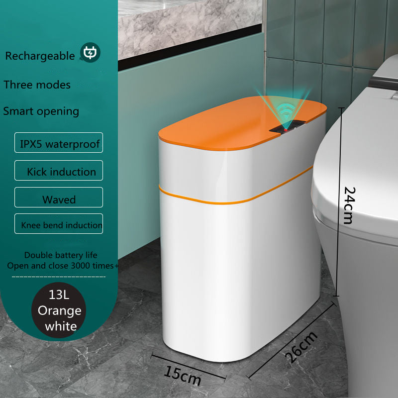 Poubelle intelligente avec couvercle pour chambre à couchePoubelle intelligente avec couvercle pour chambre à coucher et salon Boîte de rangement de cuisine Poubelle Induction Petite boîte de voiture Poubelle intelligente automatique Poubelle intelligente