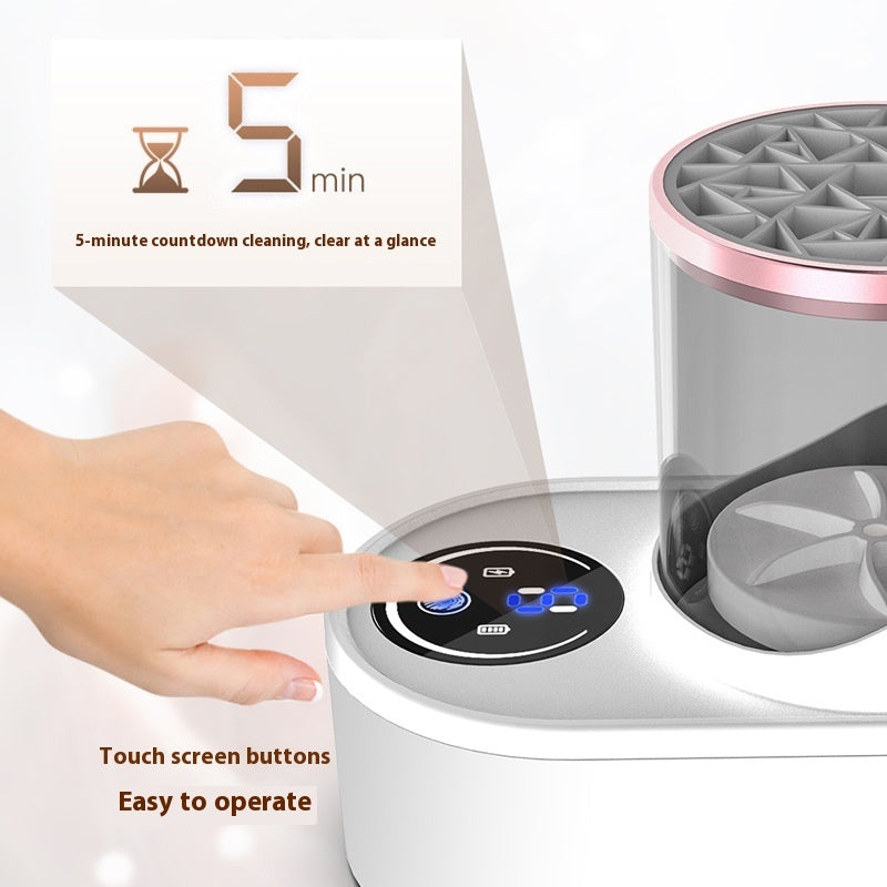 Nettoyant électrique pour pinceaux de maquillage Brosses de maquillage rechargeablesNettoyant électrique pour pinceaux de maquillage Brosses de maquillage rechargeables Outil de nettoyage Brosse de maquillage automatique Dispositif de support de nettoyage