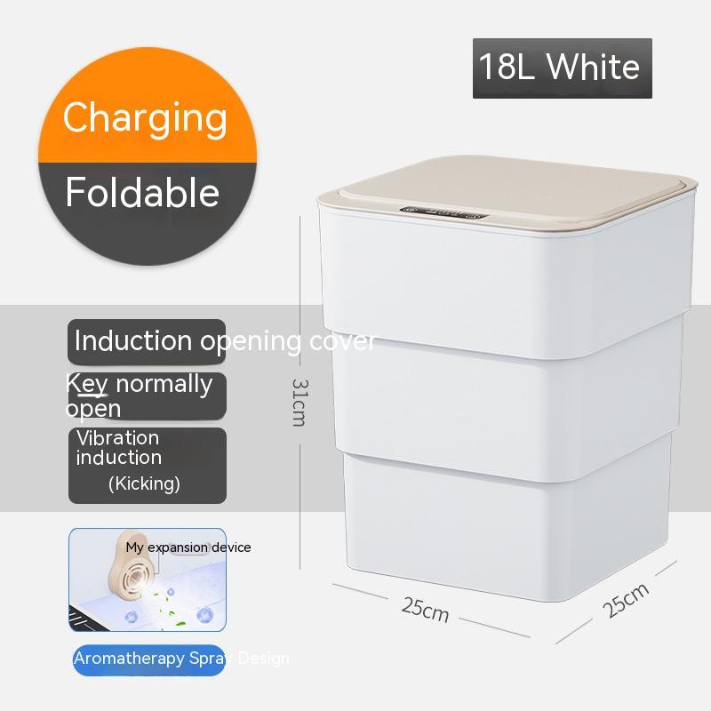 Poubelle intelligente avec couvercle pour chambre à couchePoubelle intelligente avec couvercle pour chambre à coucher et salon Boîte de rangement de cuisine Poubelle Induction Petite boîte de voiture Poubelle intelligente automatique Poubelle intelligente