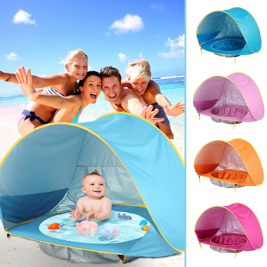 Tente de plage pour bébé Piscine d’ombrage portable Protection UV Abri solaire pour nourriTente de plage pour bébé Piscine d'ombrage portable Protection UV Abri solaire pour nourrissons Jouets d'extérieur Piscine pour enfants Tente de maison de jeu Jouets