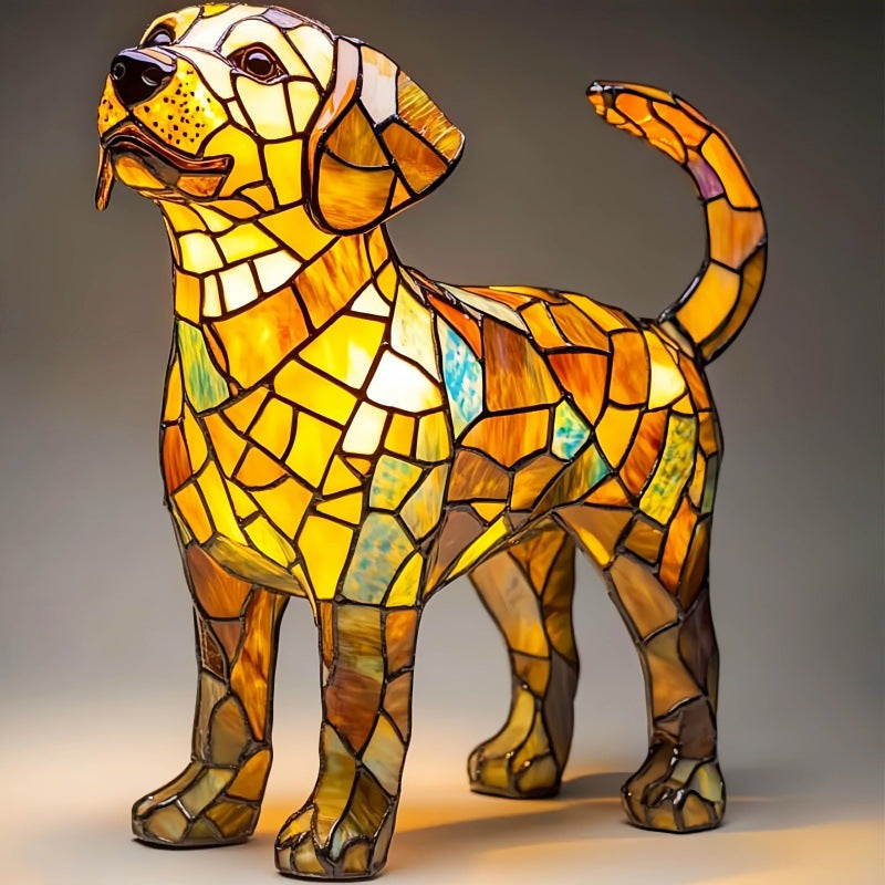 Veilleuse LED en résine animale, une jolie lampe de chevet pour les salons et les chambres.