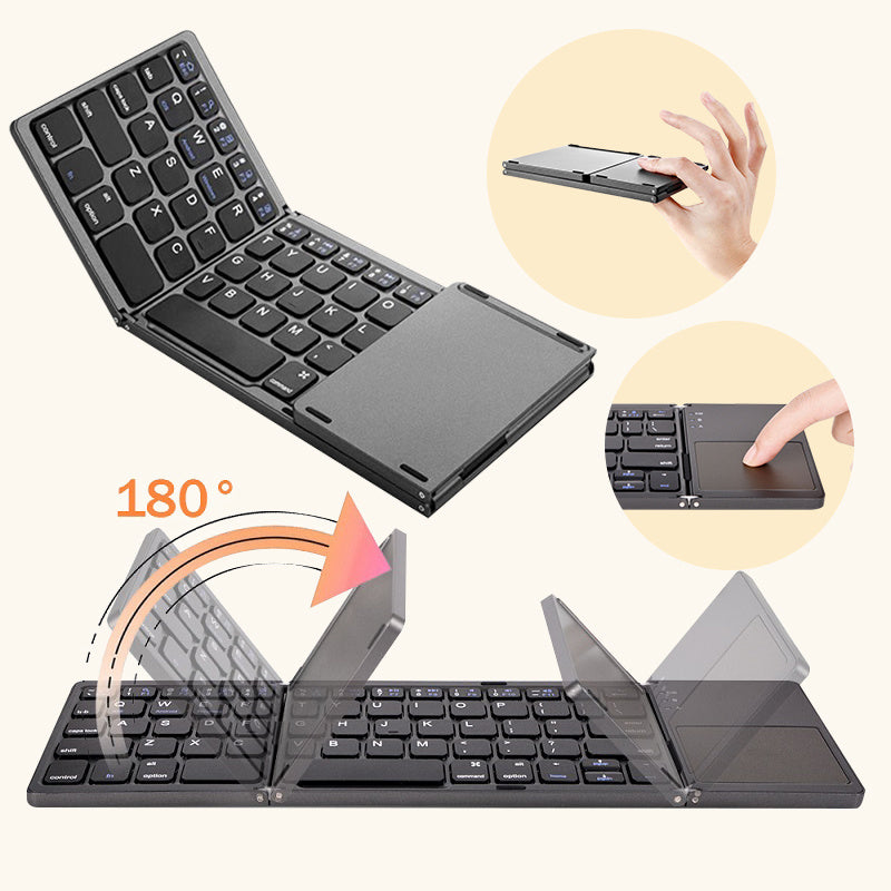 Mini clavier pliant tablette téléphone ordinateur sans fil pliable Bluetooth clavier multifonction bouton multifonction