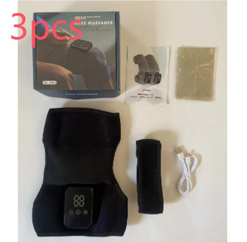 Nouveau masseur de vibration contrôlée par bouton de genouillère et compresse chaude