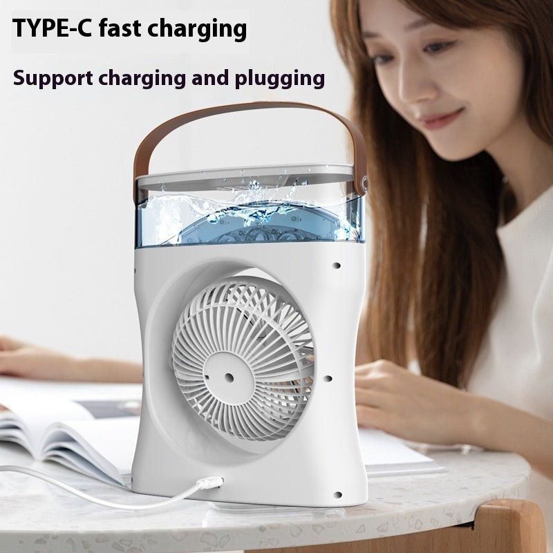 Ventilateur Portable Mini Humidificateur Portable Ventilateur De Pulvérisation D’Eau Ventilateur De RéglagVentilateur Portable Mini Humidificateur Portable Ventilateur De Pulvérisation D'Eau Ventilateur De Réglage De L'Air Rechargeable Pour Le Temps Chaud