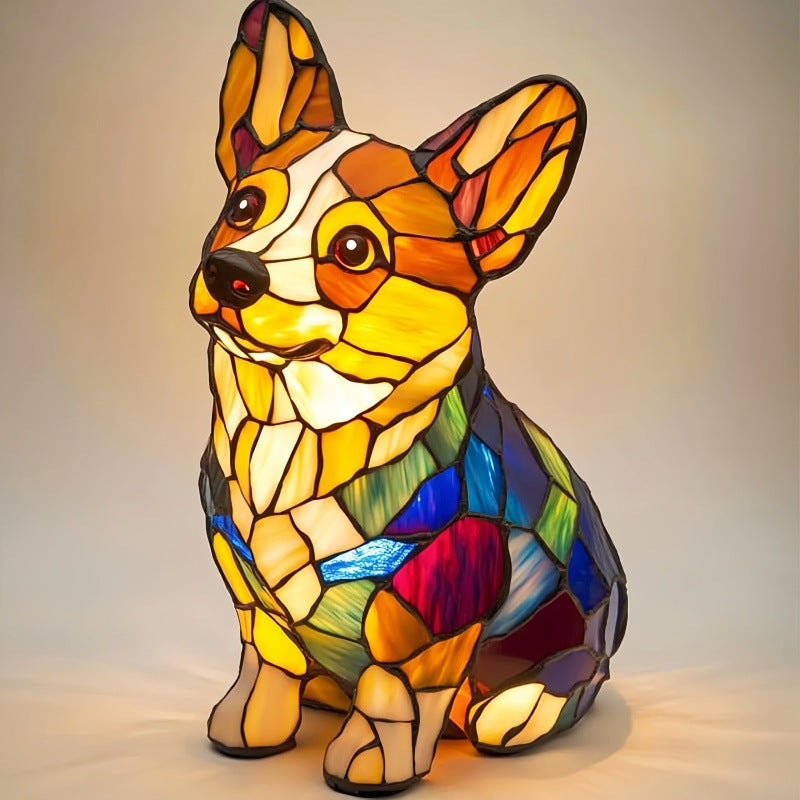 Veilleuse LED en résine animale, une jolie lampe de chevet pour les salons et les chambres.