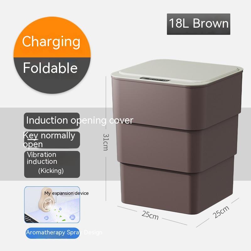 Poubelle intelligente avec couvercle pour chambre à couchePoubelle intelligente avec couvercle pour chambre à coucher et salon Boîte de rangement de cuisine Poubelle Induction Petite boîte de voiture Poubelle intelligente automatique Poubelle intelligente