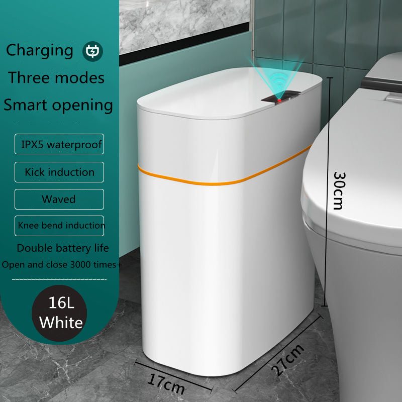 Poubelle intelligente avec couvercle pour chambre à couchePoubelle intelligente avec couvercle pour chambre à coucher et salon Boîte de rangement de cuisine Poubelle Induction Petite boîte de voiture Poubelle intelligente automatique Poubelle intelligente
