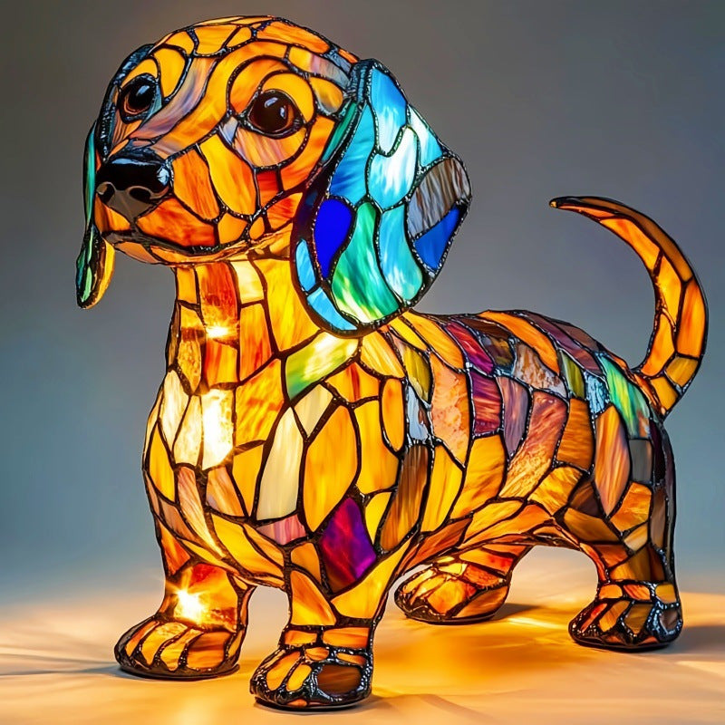 Veilleuse LED en résine animale, une jolie lampe de chevet pour les salons et les chambres.