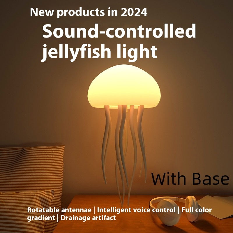 Lampe d’humeur de méduse LED Veilleuse de méduse Lampe de méduse portable Décorations de méduses Lampe de table intelligente pour bureau de chevet