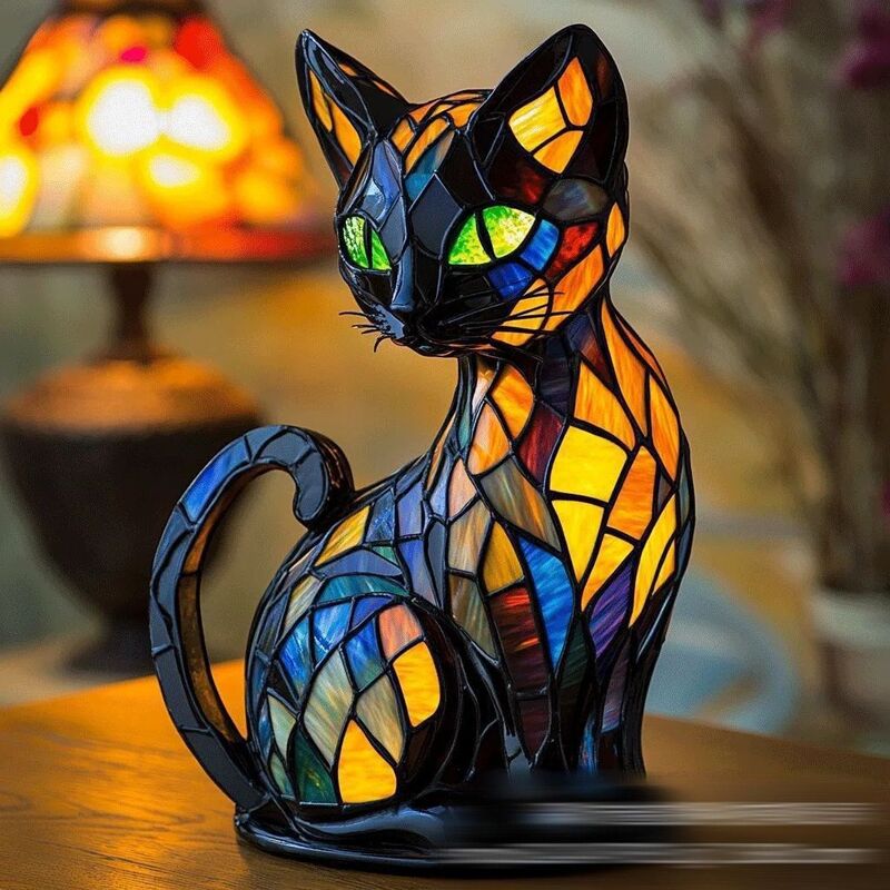 Veilleuse LED en résine animale, une jolie lampe de chevet pour les salons et les chambres.