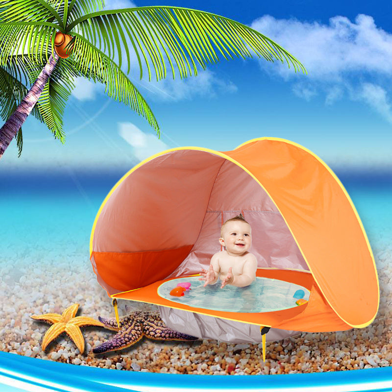 Tente de plage pour bébé Piscine d’ombrage portable Protection UV Abri solaire pour nourriTente de plage pour bébé Piscine d'ombrage portable Protection UV Abri solaire pour nourrissons Jouets d'extérieur Piscine pour enfants Tente de maison de jeu Jouets