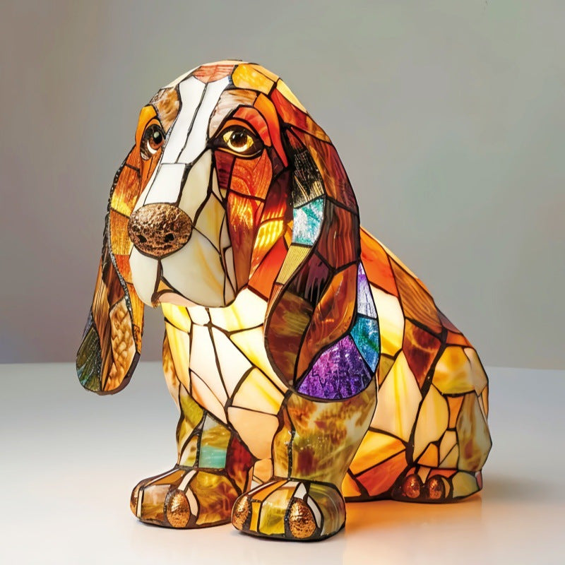 Veilleuse LED en résine animale, une jolie lampe de chevet pour les salons et les chambres.