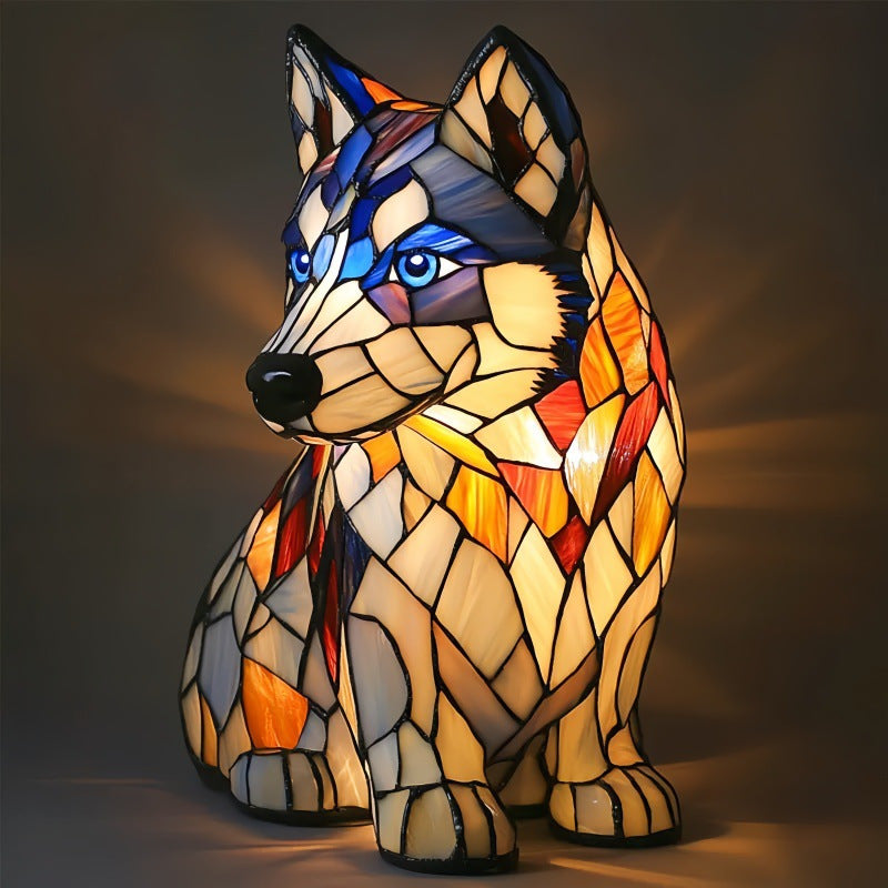 Veilleuse LED en résine animale, une jolie lampe de chevet pour les salons et les chambres.