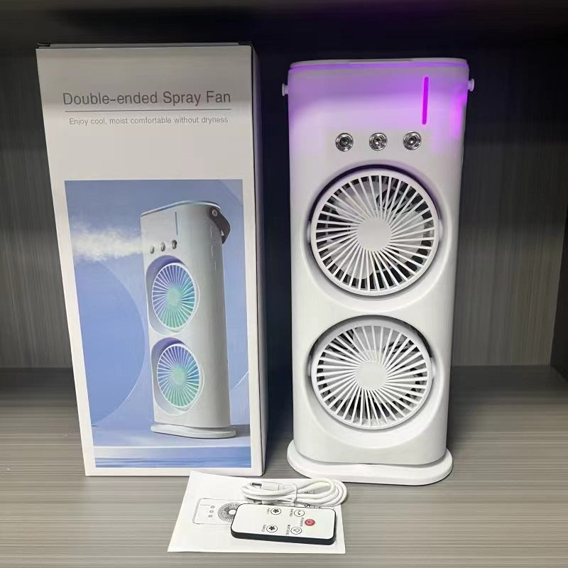 Ventilateur de refroidissement par pulvérisation à double tête à trois trous