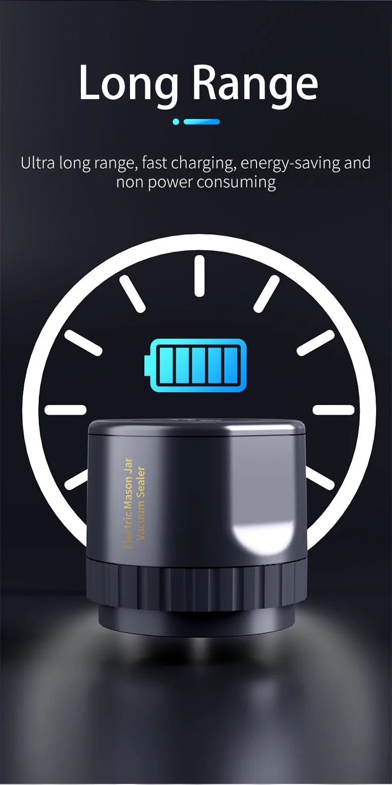 Kit de scellant sous vide électrique Mason Jar Ensemble de scellant automatique sans fil Kit de scellant sous vide électrique Mason Jar Ensemble de scellant automatique sans fil pour le stockage et la fermentation des aliments avec couvercles Mason Jar