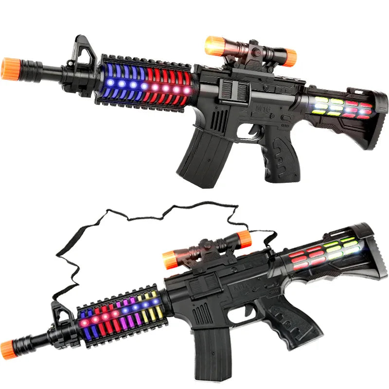 Pistolet jouet électrique pour enfants Pistolet à sous-matrinteuse Simulation sonPistolet jouet électrique pour enfants Pistolet à sous-matrinteuse Simulation sonore et lumineuse Pistolet à huit tons, approvisionnement du marché de nuit, jouet pour garçon