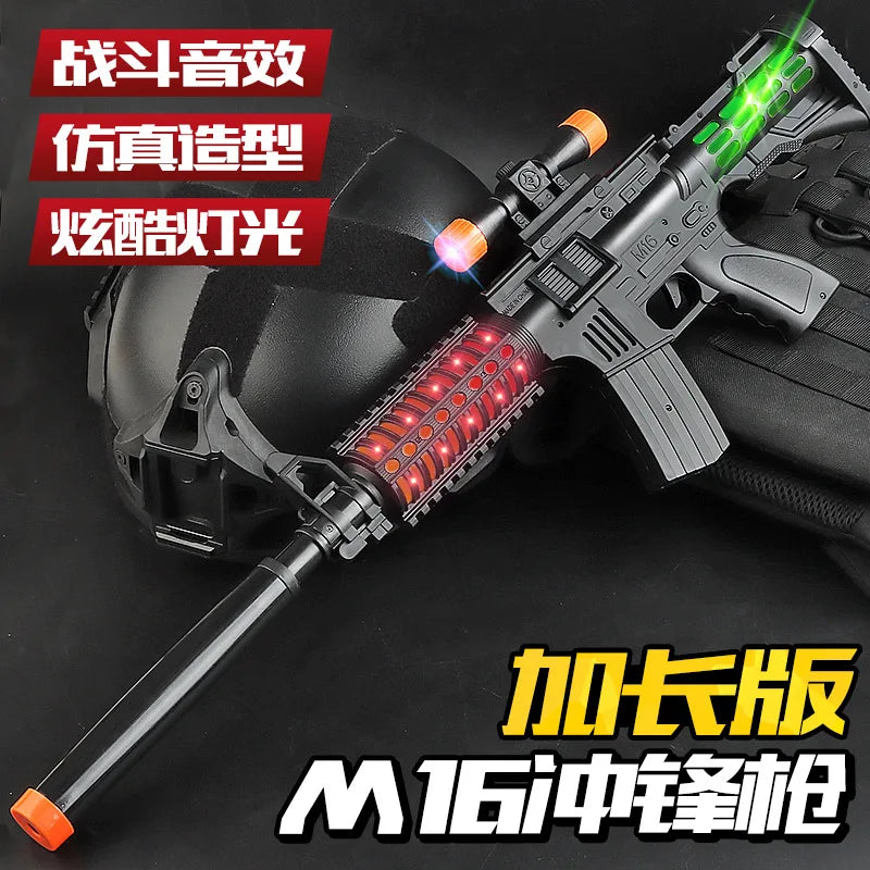 Pistolet jouet électrique pour enfants Pistolet à sous-matrinteuse Simulation sonPistolet jouet électrique pour enfants Pistolet à sous-matrinteuse Simulation sonore et lumineuse Pistolet à huit tons, approvisionnement du marché de nuit, jouet pour garçon