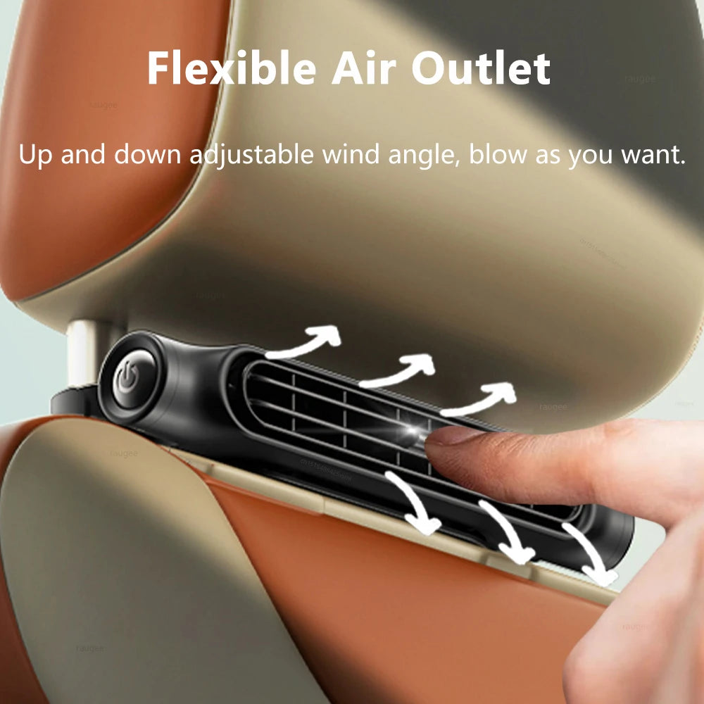 Ventilateur de siège d’auto Ventilateur d’intérieur de voiturVentilateur de siège d'auto Ventilateur d'intérieur de voiture portable pour siège arrière avant 3000mAh Ventilateur d'air de refroidissement par appui-tête alimenté par USB 3 vitesses réglables