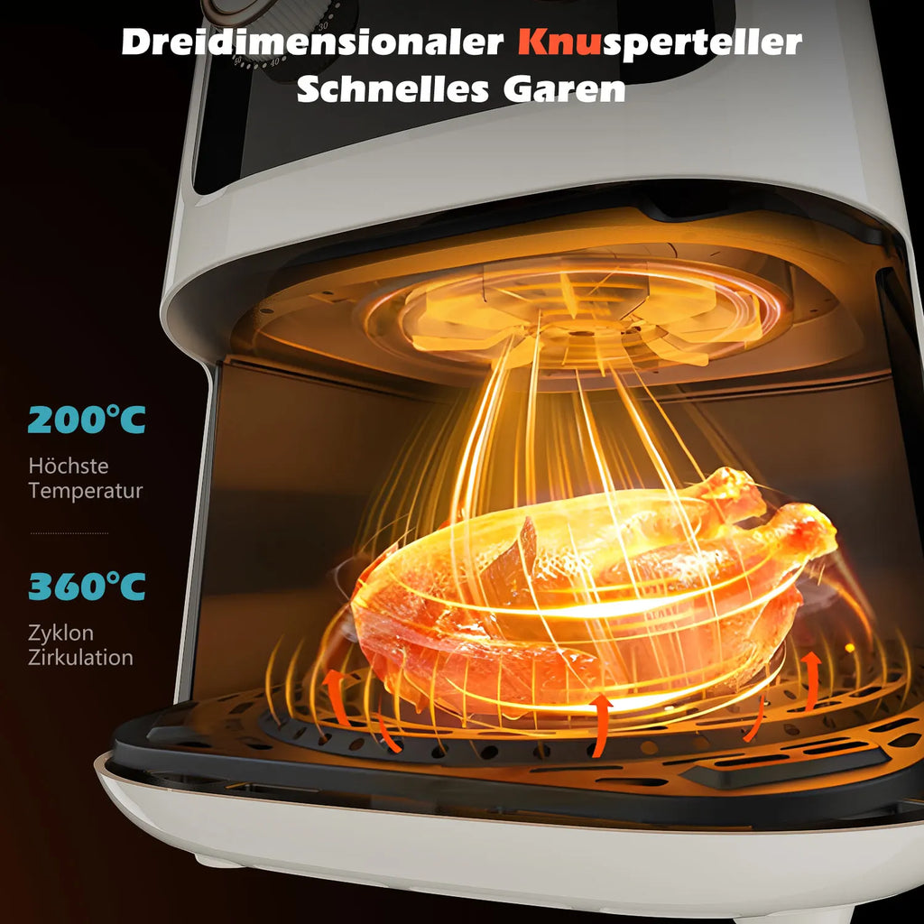 Friteuse à air manuelle OYAJIA 5L, fenêtre facile à voir, contrôle numérique de la température, minuterie de 60 minutes, technologie antiadhésive