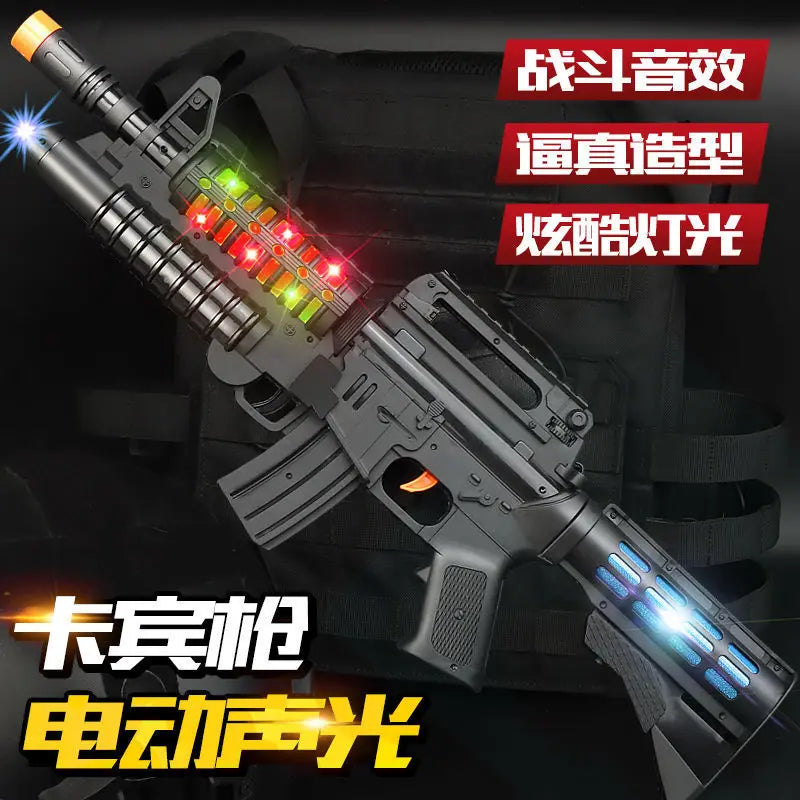 Pistolet jouet électrique pour enfants Pistolet à sous-matrinteuse Simulation sonPistolet jouet électrique pour enfants Pistolet à sous-matrinteuse Simulation sonore et lumineuse Pistolet à huit tons, approvisionnement du marché de nuit, jouet pour garçon