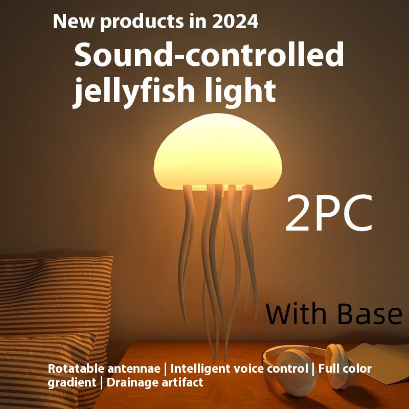 Lampe d’humeur de méduse LED Veilleuse de méduse Lampe de méduse portable Décorations de méduses Lampe de table intelligente pour bureau de chevet