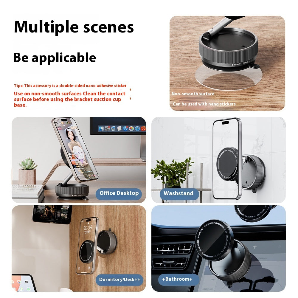 Aspiration magnétique sous vide à 720 degrés Support de téléphone portable super stable multi-scènes pliable et rotatif