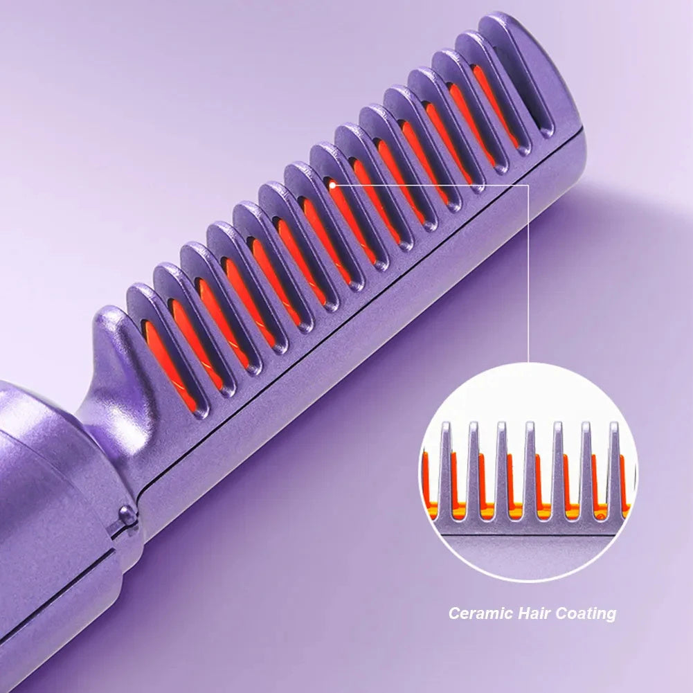 Peigne à friser sans fil professionnel, peigne à friser, à chauffage rapide, à lisser à ions négatifs, brosse à frisePeigne à friser sans fil professionnel, peigne à friser, à chauffage rapide, à lisser à ions négatifs, brosse à friser, outils de coiffure